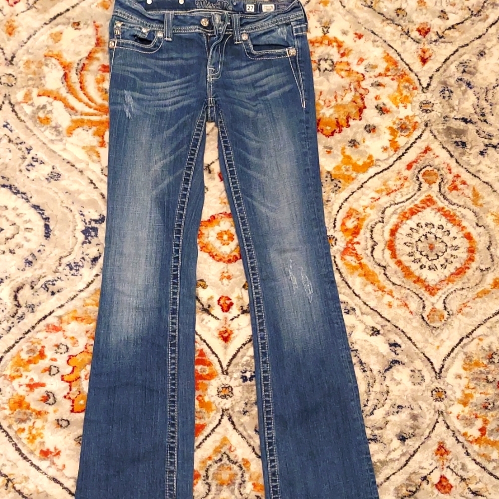 Miss Me Bootcut Jeans- Peace Design